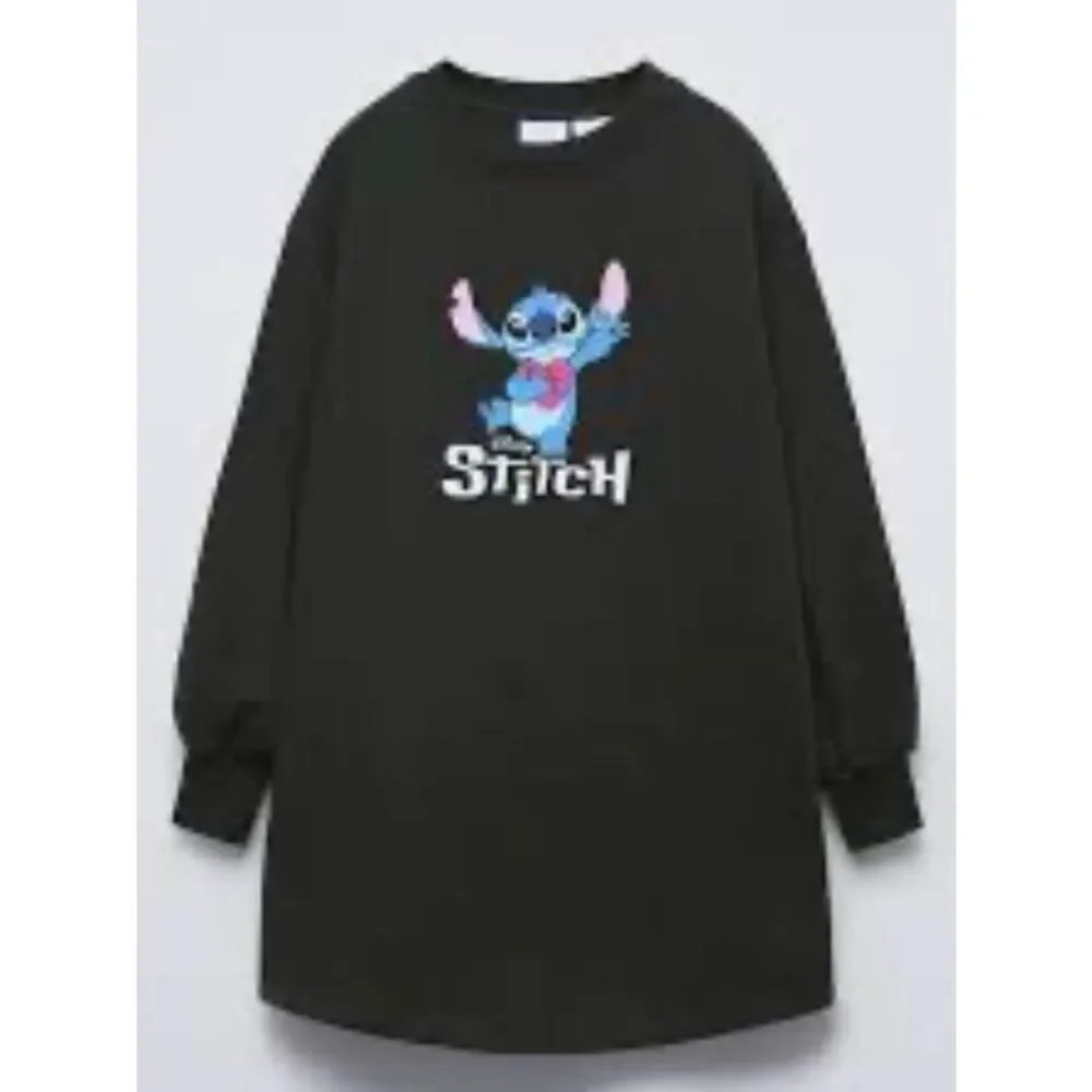Zara Stitch Black Sweatshirt Dress Sz 6-7